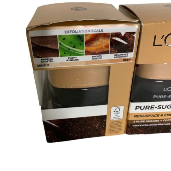 Lot of 2 L'Oreal Paris Pure Sugar Scrub Resurface and Reenergize Facial and Lips - Picture 10 of 10